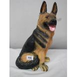 A figure of an Alstation (German Shepherd) dog in good condition, 36 cm tall.