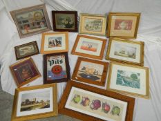 14 framed and glazed pictures.