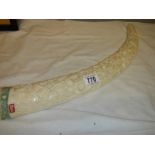 A well made imitation ivory carved tusk.