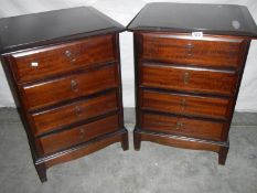 A pair of Stag style 4 drawer bedside chests.
