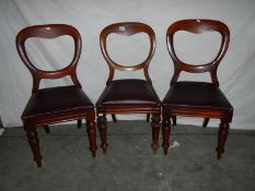 3 old balloon back chairs.