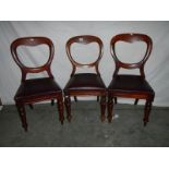 3 old balloon back chairs.