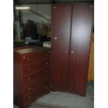 A 2 door wardrobe and a 5 drawer chest, in good clean condition.