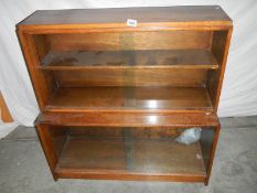 A Wernick style glass fronted book case, H 71, W 53, D 47 cm.