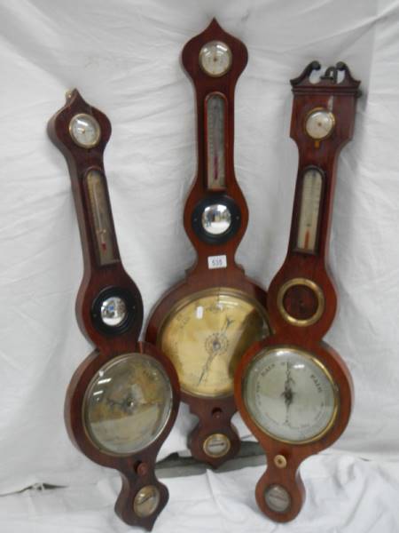 3 Victorian banjo barometers in need of restoration.