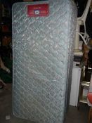 A single bed base and mattress in good condition, 92 x 190 cm.