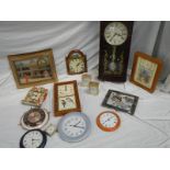 14 assorted wall clocks.