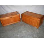 2 pine blanket boxes with removable lids, 80 x 40 x 40 cm.