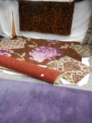 7 rugs in good condition, Brown, purple flowers 205 x 145 cm, Red dot 130 x 170 cm,