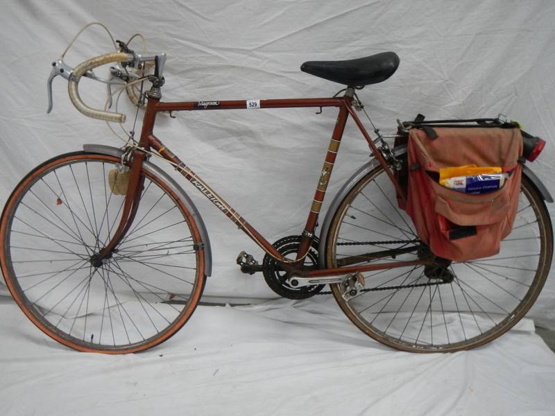 A mid 1970's Raleigh Magnum 10 speed racing bike.