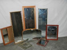 8 various sized mirrors, some new.