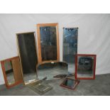 8 various sized mirrors, some new.