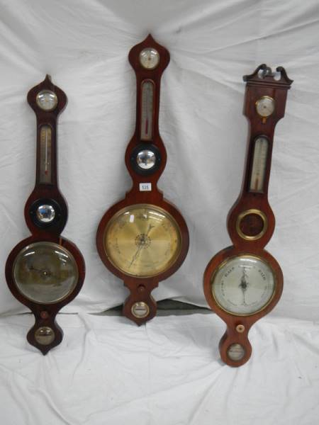 3 Victorian banjo barometers in need of restoration. - Image 4 of 9