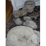 A quantity of garden items including large dog (48cm) all in good condition.