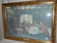 A good framed print entitled 'The Hunt Breakfast' by J M Bennett, 92 x 67 cm.