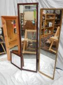 5 various sized mirrors including 2 bevel edged.