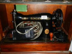 A Singer sewing machine.