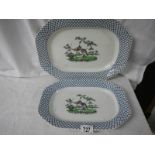 2 Copeland platters in good condition, 37 x 32 cm.