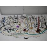 A good large lot of costume jewellery including necklaces, earrings, bracelets, wrist watch etc.