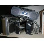 A Toshiba cassette radio, A Grundig party boy, A Ferguson FM radio and a Sony cd/radio.