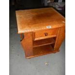 A good oak magazine rack with drawer.