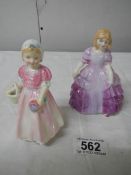 2 Royal Doulton figurines, Tinker Bell 12 cm and Rose 11 cm.