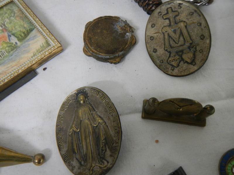 An old tin and contents including bank notes, art nouveau pin tray etc. - Image 4 of 5