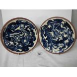 A pair of studio pottery dishes marked Wetherigg Penrith.