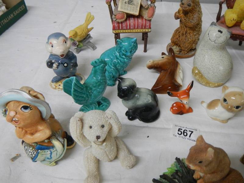 Approximately 24 assorted china animals etc., including dogs, bears on chairs etc. - Image 4 of 6