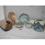 6 items of Studio pottery including Carn Pottery, Cornwall.