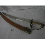 An Indian cutlass in scabbard.