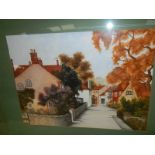 A framed and glazed watercolour signed Rhymce '99.
