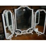 A good quality white triple dressing table mirror.