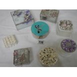 8 assorted pill and trinket boxes including enamel.