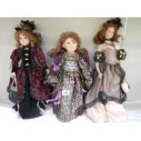 3 good collector's porcelain dolls.