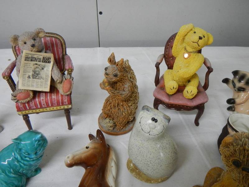 Approximately 24 assorted china animals etc., including dogs, bears on chairs etc. - Image 3 of 6
