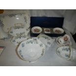 A Worcester three piece set and a quantity of Crown Staffordshire china.