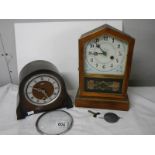 2 old mantel clocks for spare or repair although springs ok.