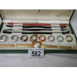 A boxed vintage Titoni Coloursdope 9 ladies wrist watch with 9 interchangable head covers (missing