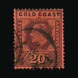 Gold Coast : (SG ) 1907-13 KEVII, the UNISSUED SG UNLISTED 20s MCA wmk purple and black / red,