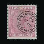 Great Britain - QV (surface printed) : (SG 130) 1867-83 wmk Anchor blued paper 5s rose, EE, crisp