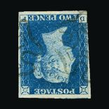 Great Britain - QV (line engraved) : (SG 6 PL1) 1840 2d pale blue D-F plate 1 'TW' joined and