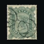 Great Britain - QV (surface printed) : (SG 135) 1867-83 wmk Anchor 10s greenish grey, BH, slightly