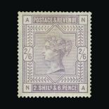 Great Britain - QV (surface printed) : (SG 175) 1883-84 blued paper 2s6d pale lilac, NA, fine m.m.