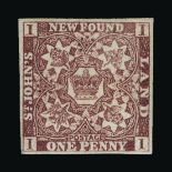 Newfoundland : (SG 16a) 1862-4 QV Hand-made thin semi-transparent paper, without mesh.1d Red-