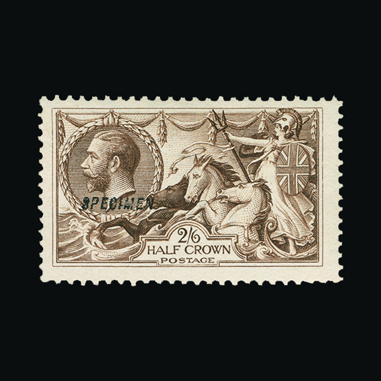 Bradbury Wilkinson Collection : GREAT BRITAIN: 1918-19 Seahorse 2s.6d 'SPECIMEN' type 23