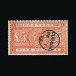 Great Britain - QV (surface printed) : (SG 137) 1867-83 £5 orange, CL, well centred, GLASGOW cds,