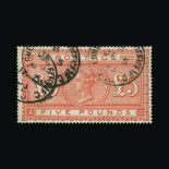 Great Britain - QV (surface printed) : (SG 137) 1867-83 £5 orange, AG, centred slightly to SE,