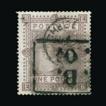 Great Britain - QV (surface printed) : (SG 136) 1867-83 wmk Anchor £1 brown-lilac, EB, light