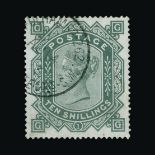 Great Britain - QV (surface printed) : (SG 135) 1867-83 wmk Anchor 10s greenish grey, GG, light